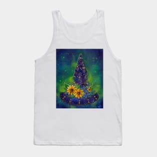 Sunflower Halloween witch hat by Renee Lavoie Tank Top